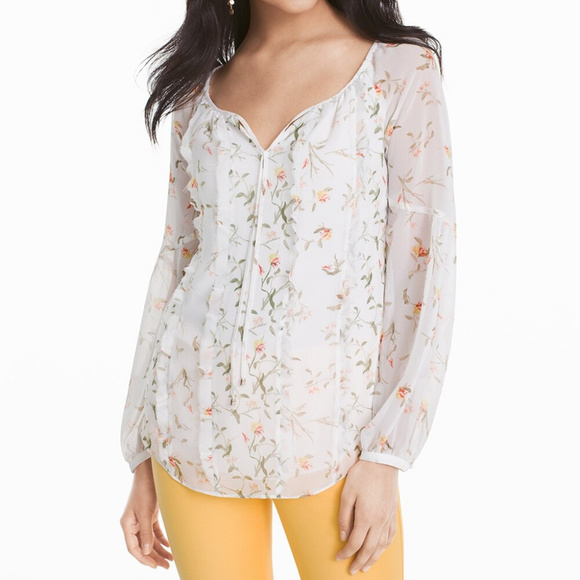 White House Black Market Tops - WHBM FLORAL BLOUSE